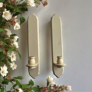 Home Interiors Wood Vintage‎ Wall Candle Holders